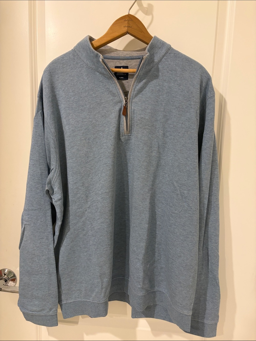 johnnie-O Heather Light Blue Quarter-Zip Pullover